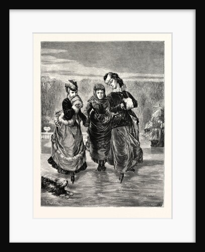 The First Skating Lesson. Winter Pastimes by Anonymous