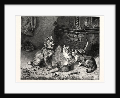 Patience, Dog and Cats Dinner. by Anonymous