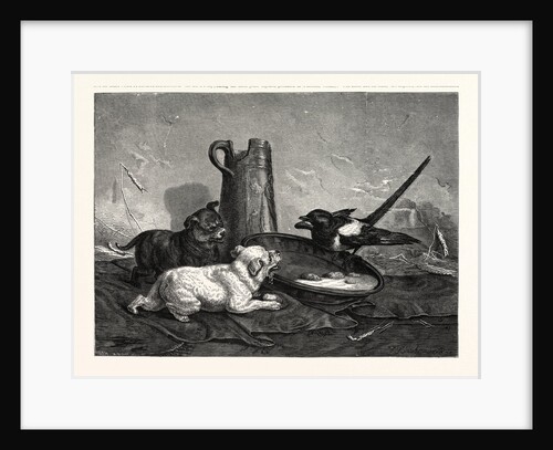 An Unbidden Guest. Dogs and Bird Dinner. by Anonymous