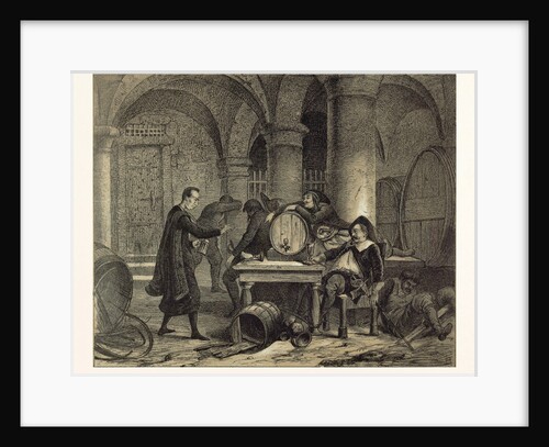 A Party in the Nineteenth Century in the Wine Cellar by Anonymous