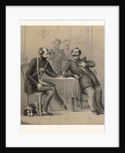 German Military Drinking a Glass of Wine by Anonymous