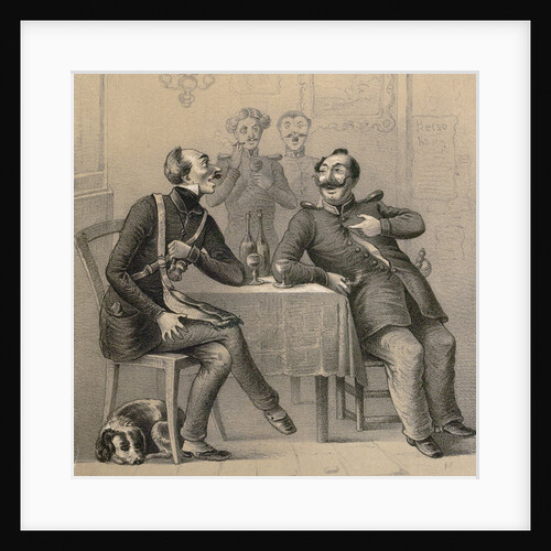 German Military Drinking a Glass of Wine by Anonymous