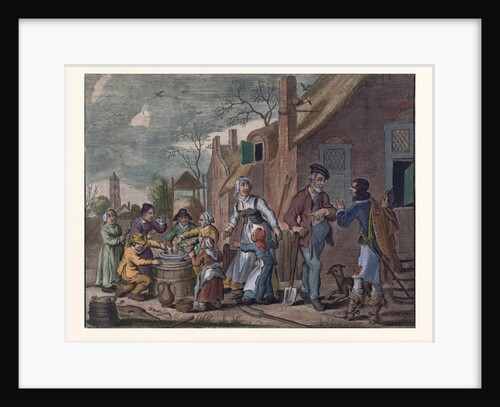 Outdoor Eating. Etching from Around 1620 by Anonymous