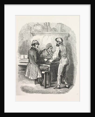 Interior with Men by Anonymous