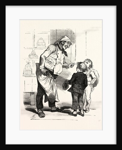 French Cook Talking with Two Children by Anonymous