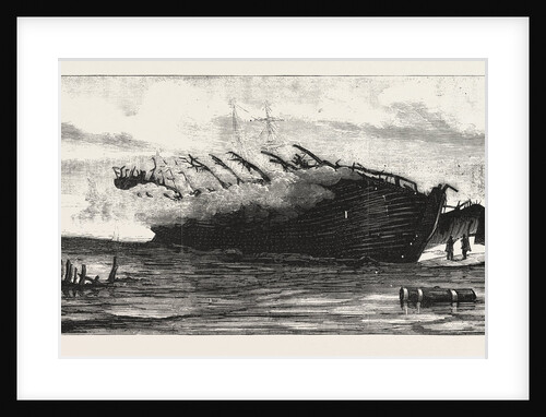Burning of the Goliath, the Remains of the Vessel, 1876 by Anonymous