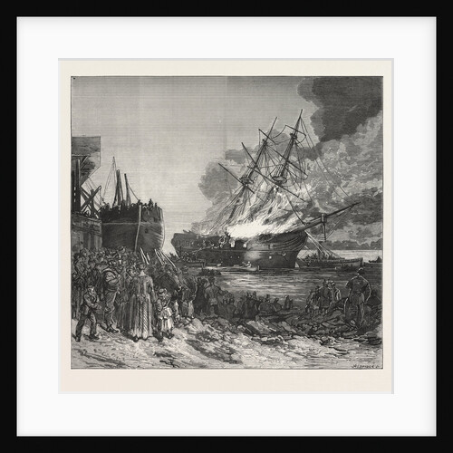Burning of the Marine Society's Training-Ship the Warspite, Off Charlton by Anonymous