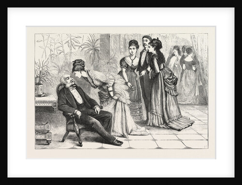 Winning the Gloves, Man, Ladies, Interior, Sleeping, Gathering by Anonymous