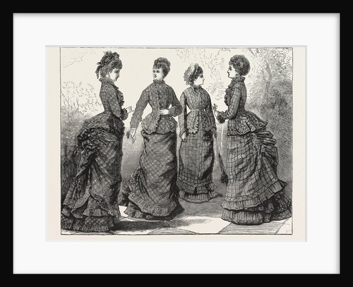 Continental Basque, Long Round Overskirt, and Walking Skirt, Back and Front, Fashion for April by Anonymous