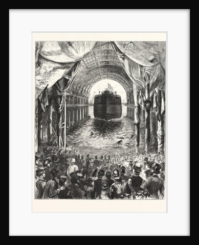 Launch of H.M.S. Inflexible, at Portsmouth: The Vessel Leaving the Ways by Anonymous