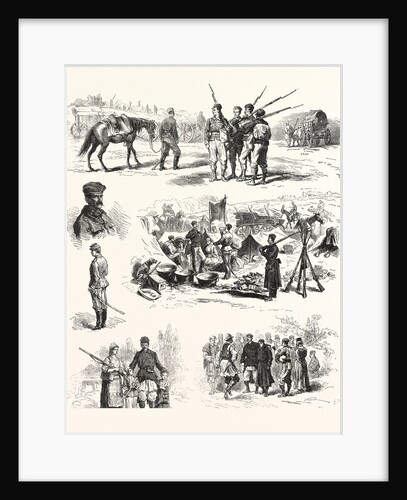 The Turco Servian War: Cavalry and Infantry of the Reserve Officers, the Camp Adieu Soldiers Dancing by Anonymous