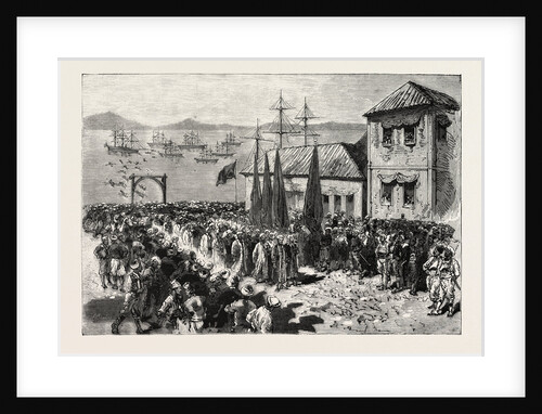 The War in the East, Disembarkment of a Band of Softas at Salonica, En Route for Servia, Serbia by Anonymous