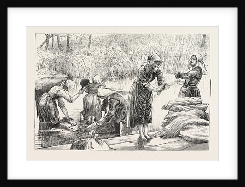 Sketches in Brittany, France, Women of Vannes Washing by Anonymous