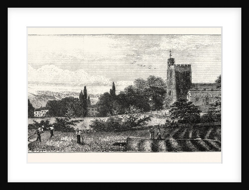 The North of London, Hornsey Church, from Church Path Fields by Anonymous