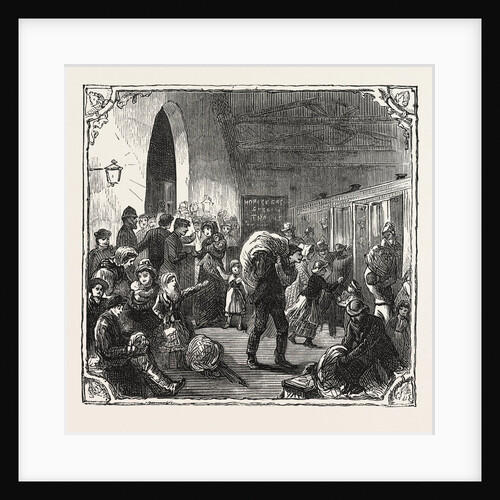 Hops and Hop Pickers, in a Kentish Hop Garden, Kent, England, Leaving London; a Sketch at Victoria Railway Station by Anonymous
