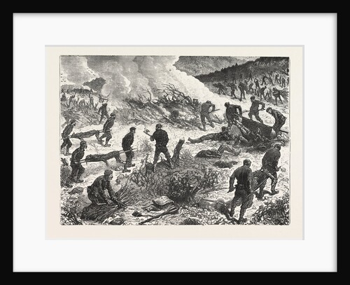 The War: Servian Soldiers Burning the Bodies of Turks Killed in the Fight of August 23, and Unrecovered on the 27th, in the Wood of Buimir, Near Alexina by Anonymous