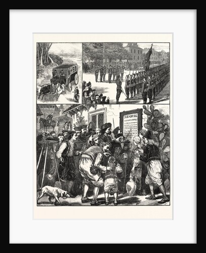 The Turko-Servian War, Prince Milan and Staff Saluting the Sacred Flag of Russia, Village of Semendria, Reading Accounts of the Last Battle by Anonymous