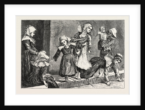 Sketches in Brittany, France, Children Playing the Game of Anabel by Anonymous