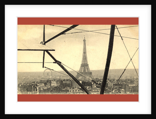 An Aerial View of the Eiffel Tower in Paris, Seen Through the Framework of a Biplane, France, Between 1904 and 1914 by Anonymous