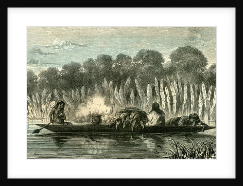 Conibo Family on a Trip 1869 Peru by Anonymous