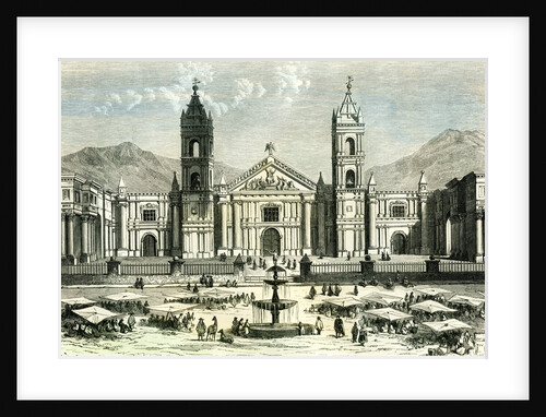 Arequipa Square and Cathedral 1869 Peru by Anonymous