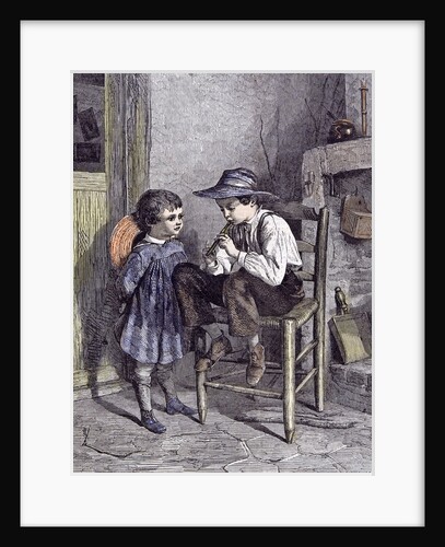 The Lesson on the Flageolet Children 1860 by Anonymous