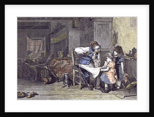 The Music Lesson J. Burr Children Flute 1860 by Anonymous