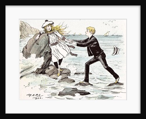 A Maiden in Distress in Hastings Britain 1892 by Anonymous