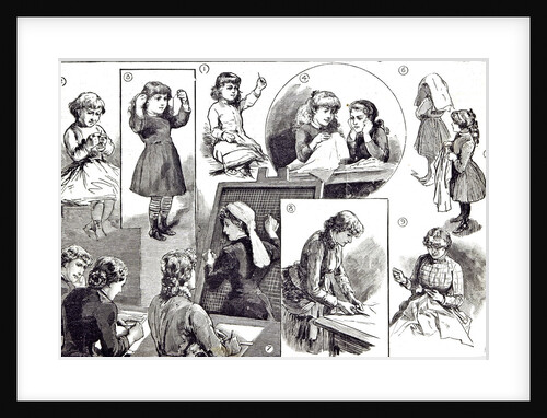 Child Education Teaching Needlework in 1883 by Anonymous