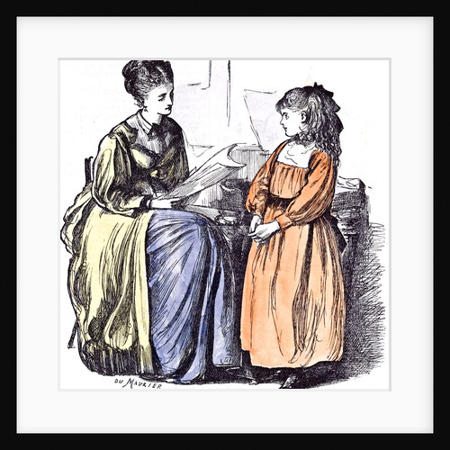 Girl and New Governess Du Maurier 1874 by Anonymous