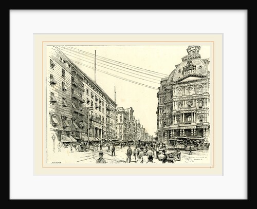 Broadway, showing Astor house and the post office, US, 19th century by Anonymous