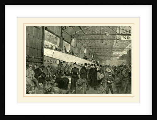 New York, 1891, Custom officers examining the baggage. Arrival of a steamer by Anonymous
