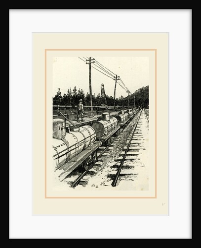 Pennsylvania, an Oil Siding, Petroleum Train, and Pumping Station, 19th century by Anonymous