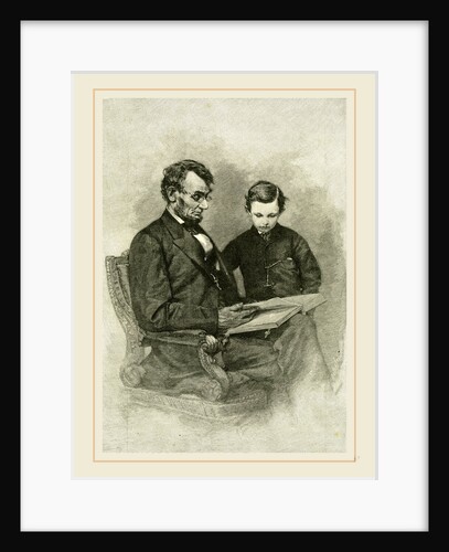 Lincoln and his Son at the White House, 19th Century by Anonymous