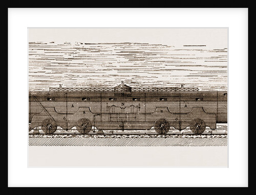 Crossing The Channel: Proposed Submarine Railway Boat, 1875 by Anonymous