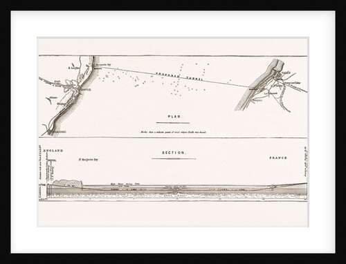 From Dover To Calais: Plan Of The New Channel Tunnel Scheme, 1875 by Anonymous