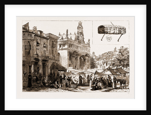 Market Place And Church Of San Juanes, Valencia by Anonymous