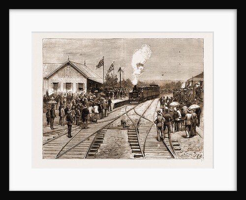 Opening Of The Durban And Pietermaritzburg Railway: Arrival Of The First Train At Pietermaritzburg, South Africa by Anonymous
