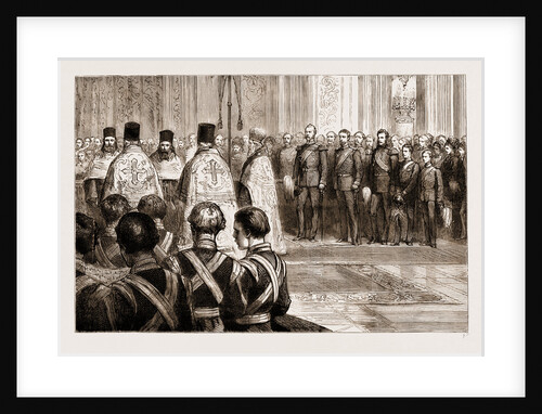 The Late Czar Alexander II: Te Deum In The Imperial Chapel After The Failure Of The Attempt To Blow Up The Winter Palace At St. Petersburg, Russia by Anonymous