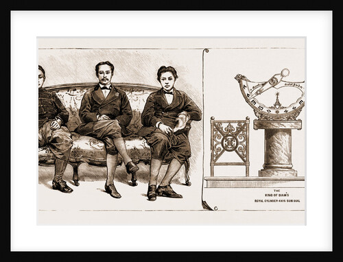 The King Of Siam And Two Of His Brothers, New Sundial Constructed For The King by Anonymous