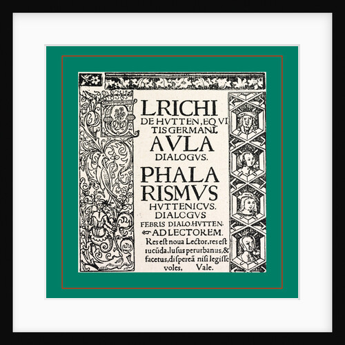 Ulrich von Hutten. Paris, 1519 by Anonymous