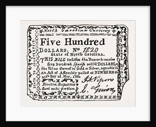 Fac-simile of North Carolina Shin-plaster, 1780 by Anonymous