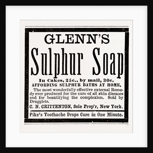 Glenn's Sulphur Soap, 1880, USA by Anonymous