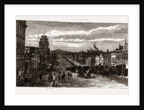 Melbourne 1880, View in Great Bourke Street, 1880, Australia by Anonymous