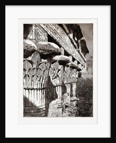Capitals And Architrave of the Temple At Esneh, 1880, Egypt by Anonymous