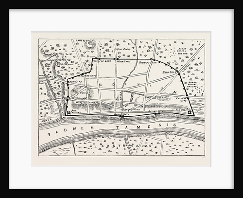 Plan of Roman London, Map, 19th Century by Anonymous