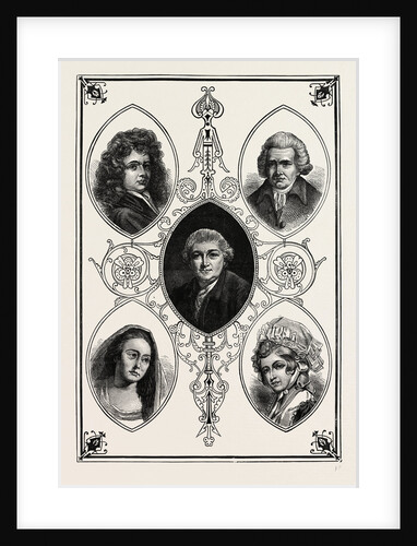 Drury Lane Celebrities. Betterson, Mrs. Pritchard, Garrick, Macklin, Mrs. Robinson by Anonymous