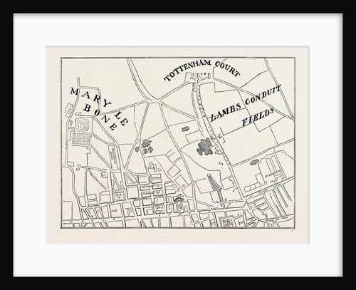 Map of Rathbone Place And Neighbourhood, 1746 by Anonymous
