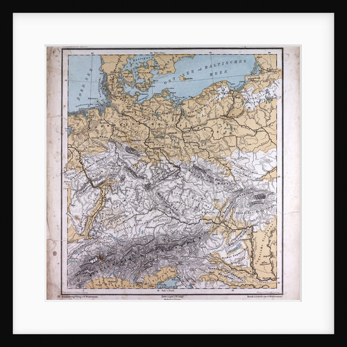 Germany, antique map 1869 by Th. von Liechtenstern and Henry Lange
