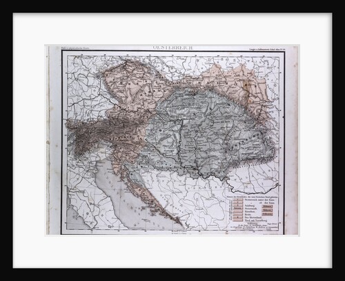 Austria, Oesterreich, antique map 1869 by Th. von Liechtenstern and Henry Lange